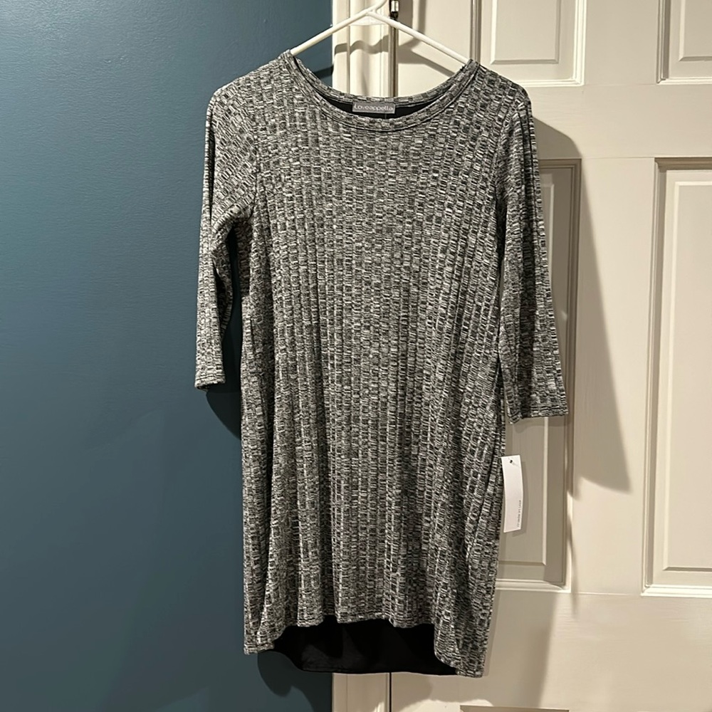 Asymmetrical dress with back slit treatment